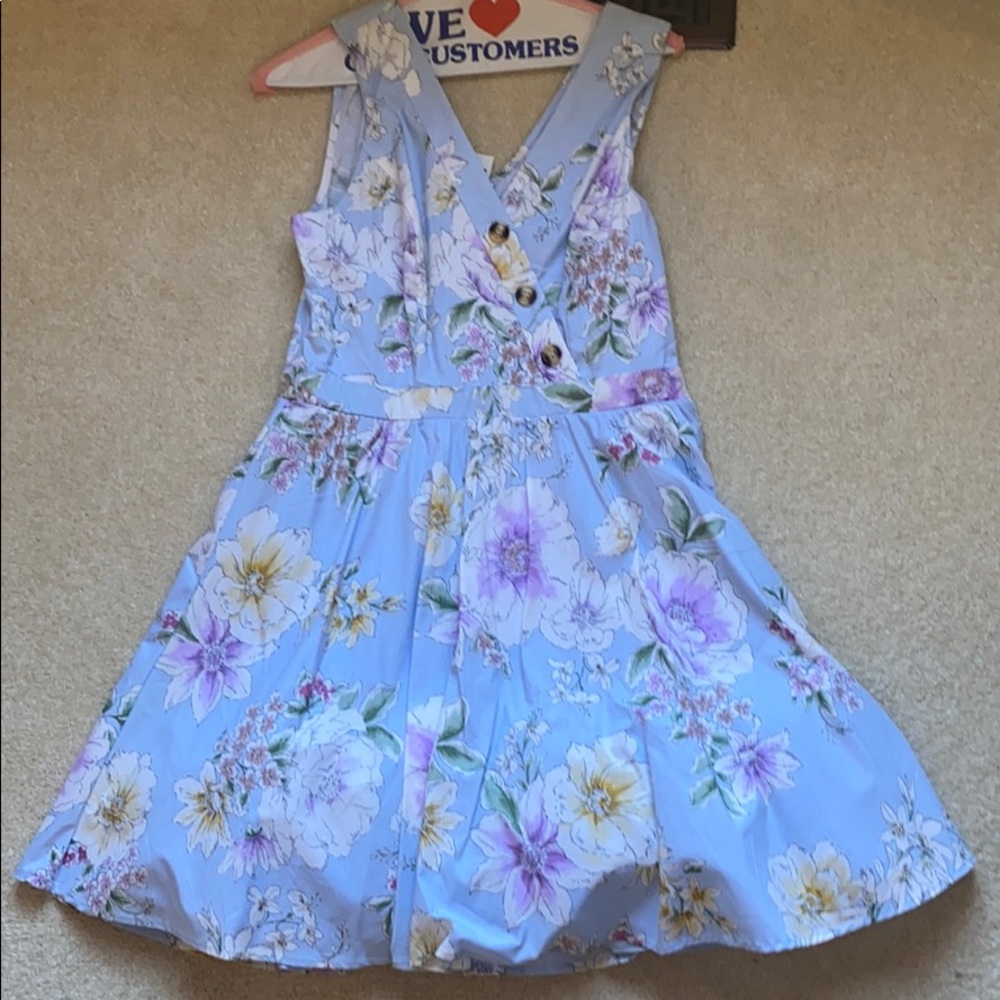 Cute blue sundress.